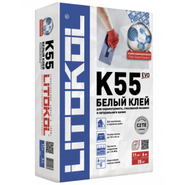 Litokol K55 Клей для плитки белый  Литокол К55 25 кг