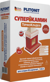 Раствор термостойкий Термокладка Plitonit Суперкамин 20 кг